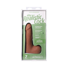 The Realistic Cock 7 in. ULTRASKYN Vac-U-Lock Dildo with Balls Caramel