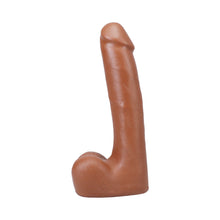 The Realistic Cock 9 in. ULTRASKYN Vac-U-Lock Dildo with Balls Caramel