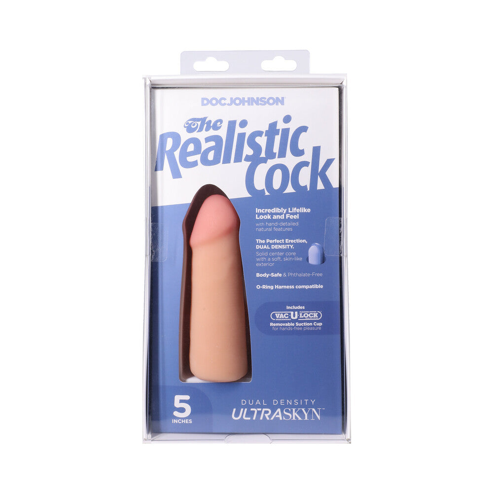 The Realistic Cock 5 in. ULTRASKYN Vac-U-Lock Dildo Vanilla