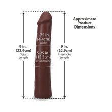 The Realistic Cock 9 in. ULTRASKYN Vac-U-Lock Dildo Chocolate