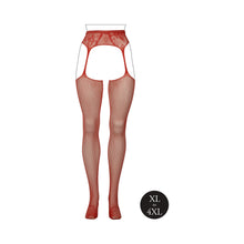 Le Desir Fishnet and Lace Garterbelt Stockings Sunset Glow Queen Size