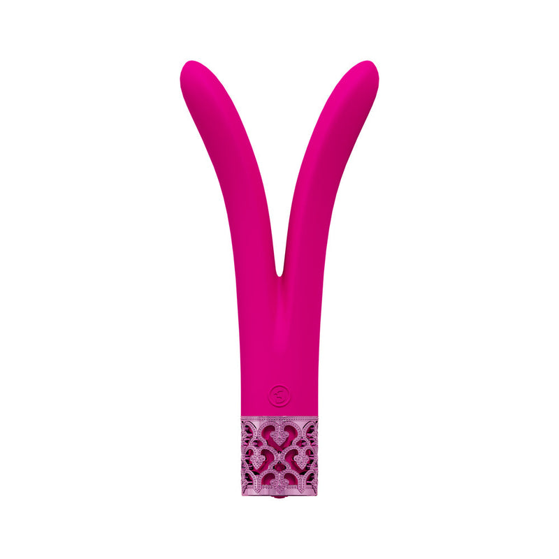 Royal Gems Dueling Queens Silicone Rechargeable Vibrator Pink