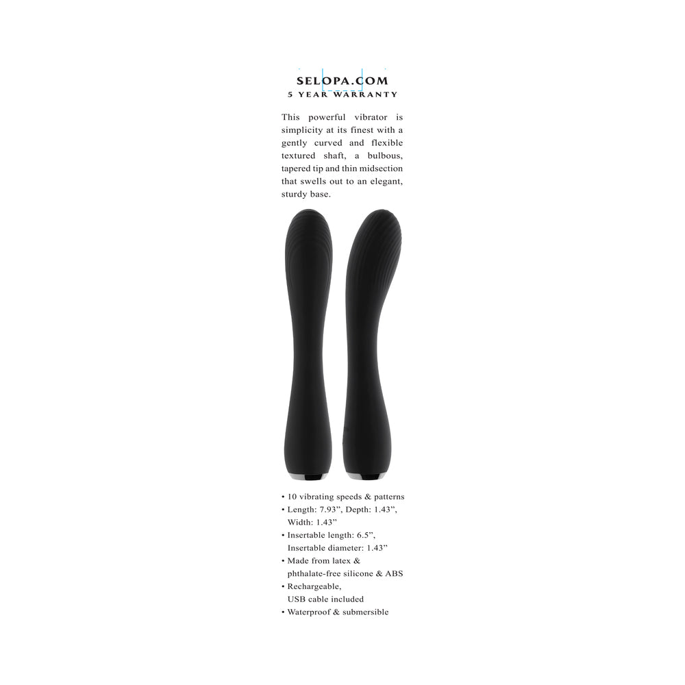 Selopa Midnight Magic Rechargeable Vibrator Silicone Black
