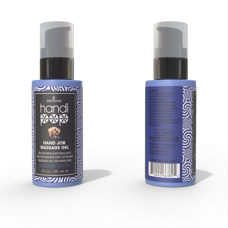 Sensuva HandiPop Edible Hand Job Massage Gel Blueberry Muffin 2 oz.