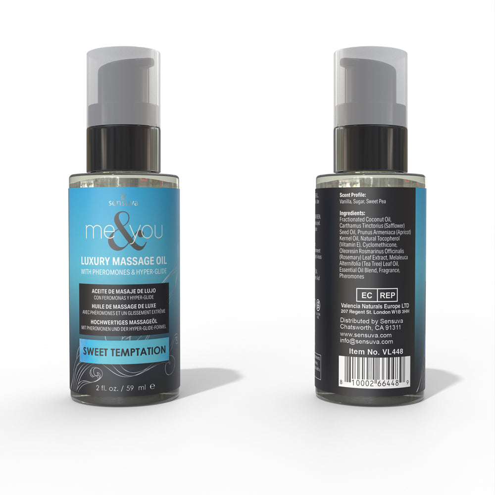 Sensuva Me & You Pheromone-Infused Luxury Massage Oil Sweet Temptation 2 oz.