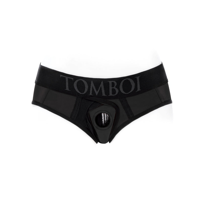 SpareParts Tomboi Cover Brief Style Underwear Harness Nylon Black/Black XXS