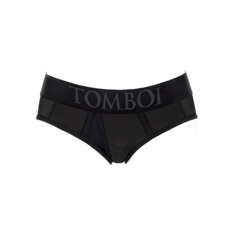 SpareParts Tomboi Cover Brief Style Underwear Harness Nylon Black/Black M