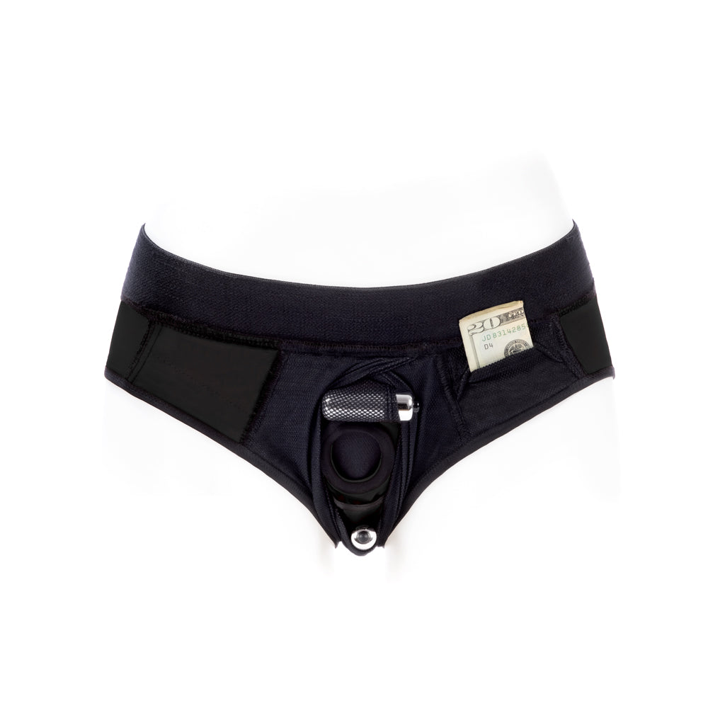 SpareParts Tomboi Cover Brief Style Underwear Harness Nylon Black/Black 4XL