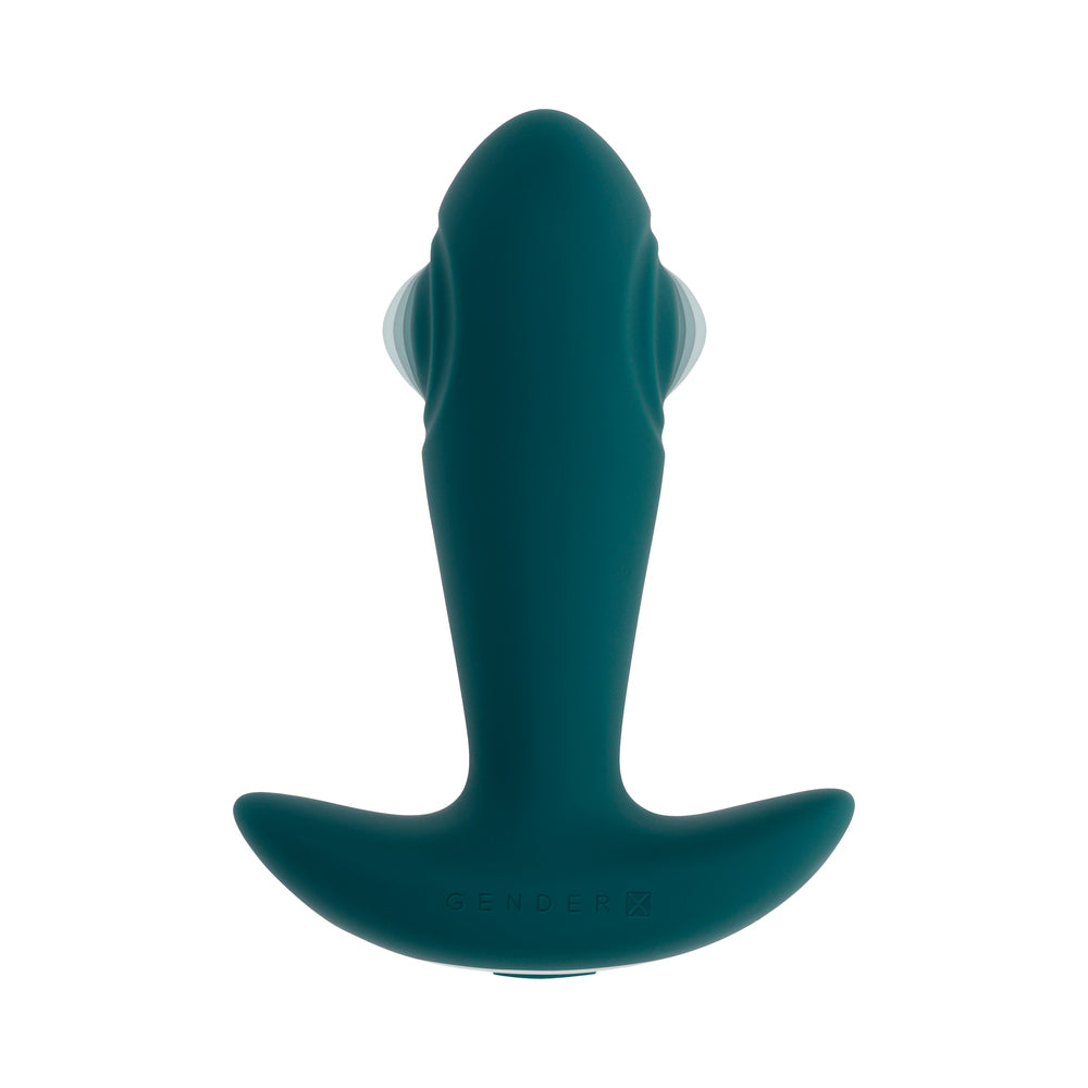 Gender X Tunnel Tapper Rechargeable Vibrating Anal Plug with Remote Teal