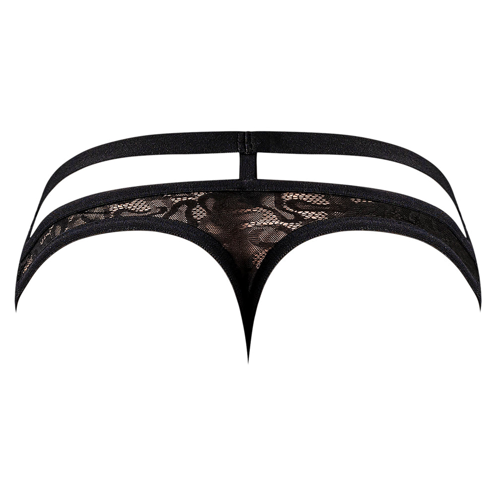 Male Power Lucifer Cut Out Strappy Thong Black L/XL