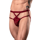 Male Power Lucifer Strappy Jock Burgundy S/M
