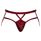 Male Power Lucifer Strappy Jock Burgundy S/M