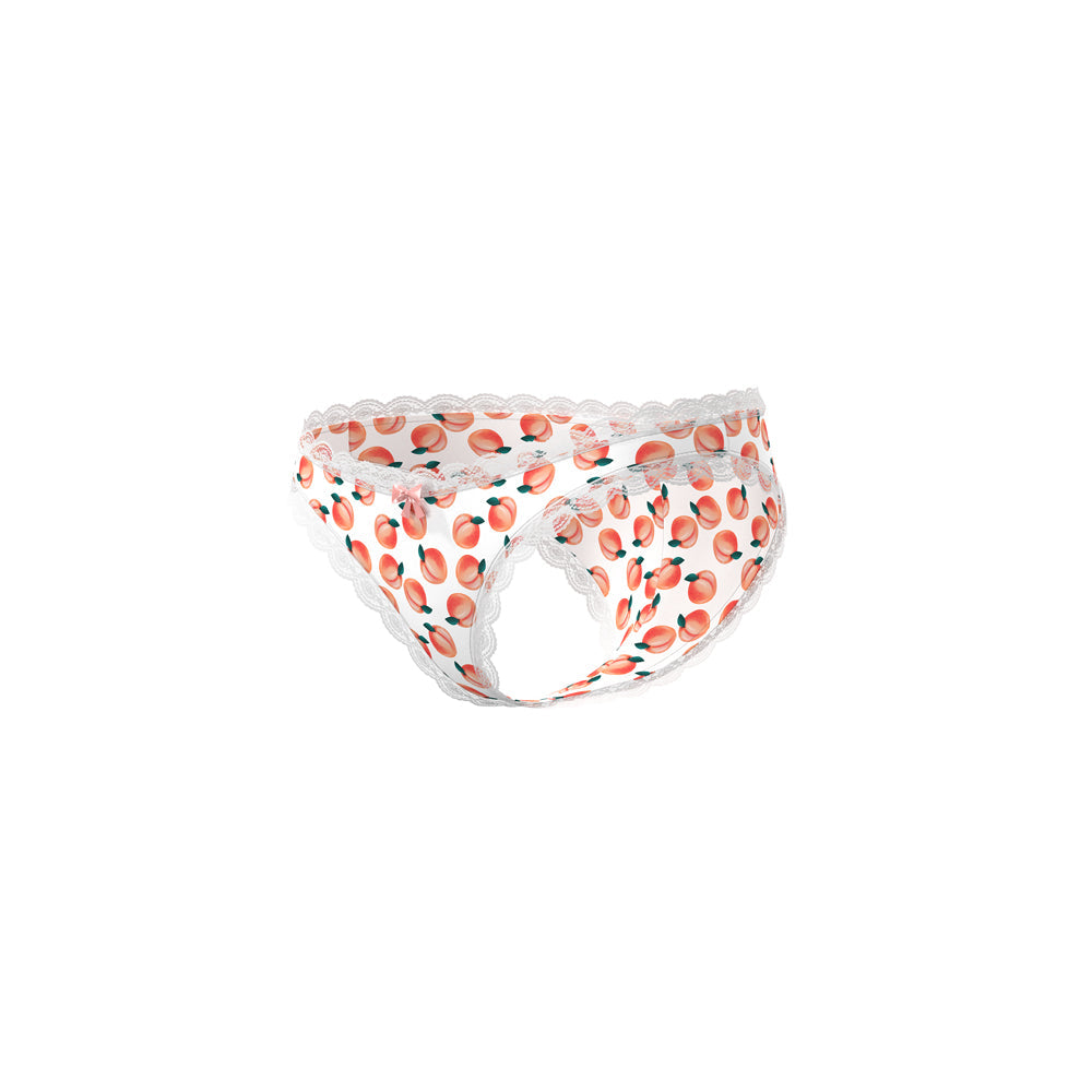 Magic Silk Sweet Treats Boy Short with Lube Peach L/XL