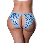 Magic Silk Sweet Treats Split Back & Crotchless Panty with Lube Blueberry Queen Size