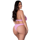 Magic Silk Daisy Halter Bralette & Panty Set Daisy Print Queen Size