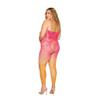 Dreamgirl Versatile Butterfly Fishnet Bodystocking Watermelon Mimosa Queen Size