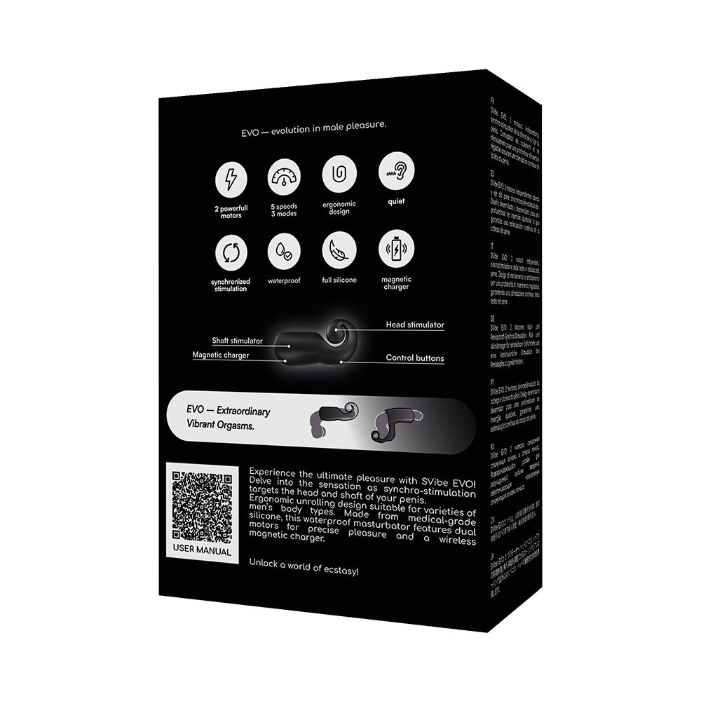 SVibe Snail Evo Rechargeable Masturbator Black