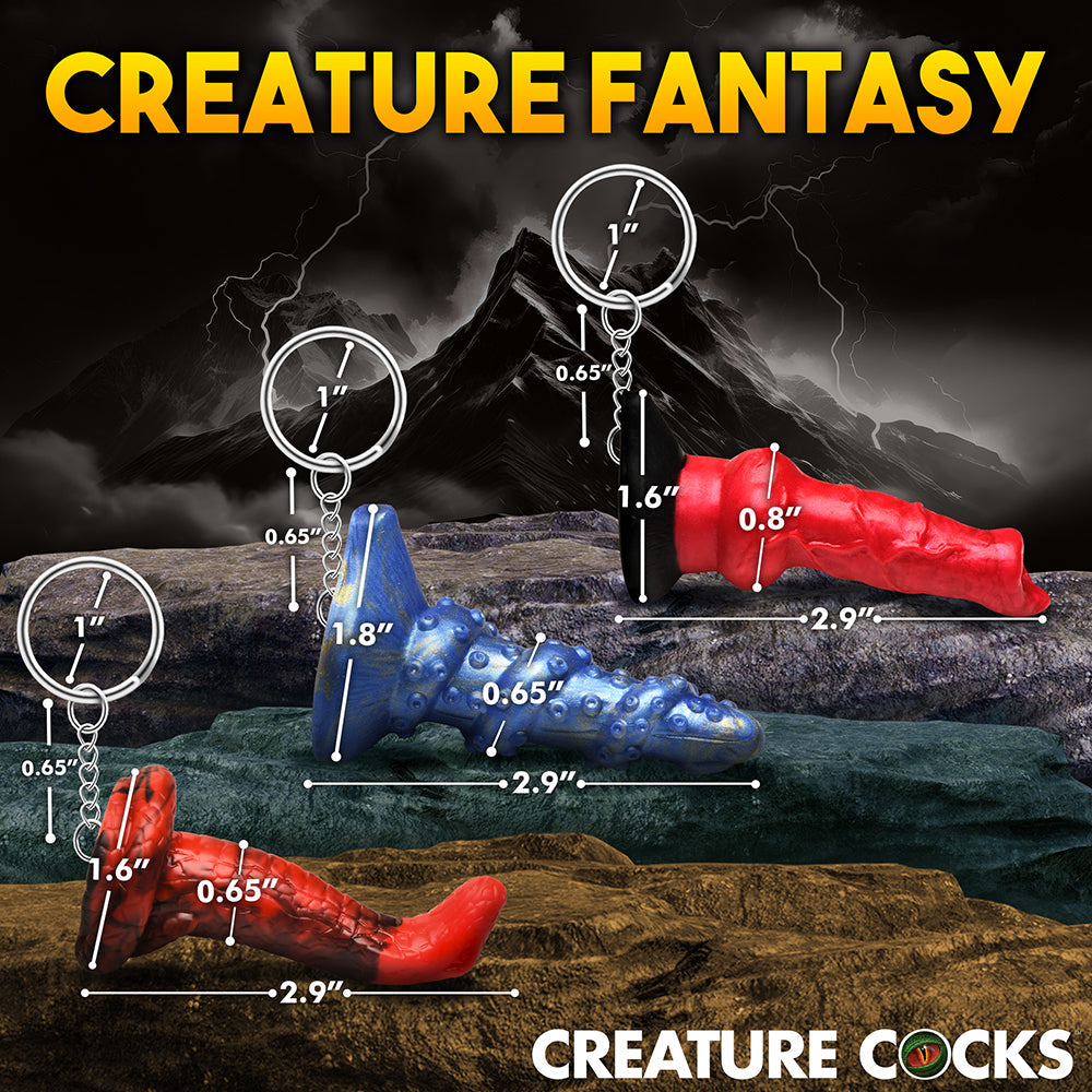 Creature Cocks Hell-Hound, Lord Kraken & King Cobra Silicone Keychain Set