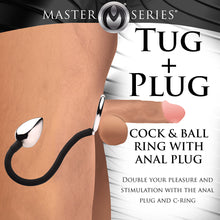 Master Series Tug + Plug Cock & Ball Ring with Anal Plug