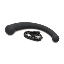 Master Series 10X Vibra-Crescent Vibrating Silicone Dual Ended Dildo Black