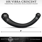 Master Series 10X Vibra-Crescent Vibrating Silicone Dual Ended Dildo Black