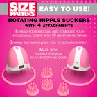Size Matters 10X Rotating Silicone Nipple Suckers with 4 Attachments Pink
