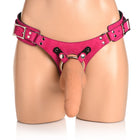 Strap U Bodice Deluxe Leather Corset Harness Pink