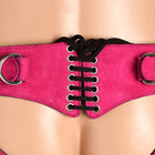 Strap U Bodice Deluxe Leather Corset Harness Pink