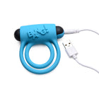 BANG! Silicone Cock Ring & Bullet with Remote Control Blue