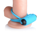 BANG! Silicone Cock Ring & Bullet with Remote Control Blue