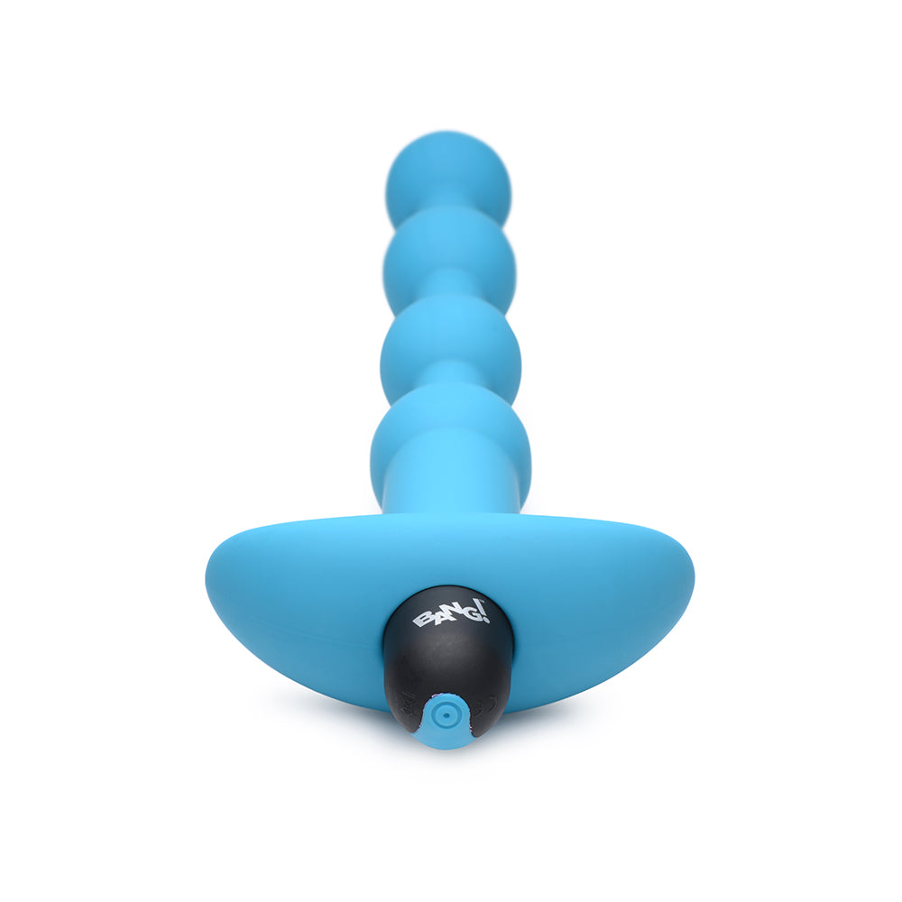 BANG! Vibrating Silicone Anal Beads & Remote Control Blue