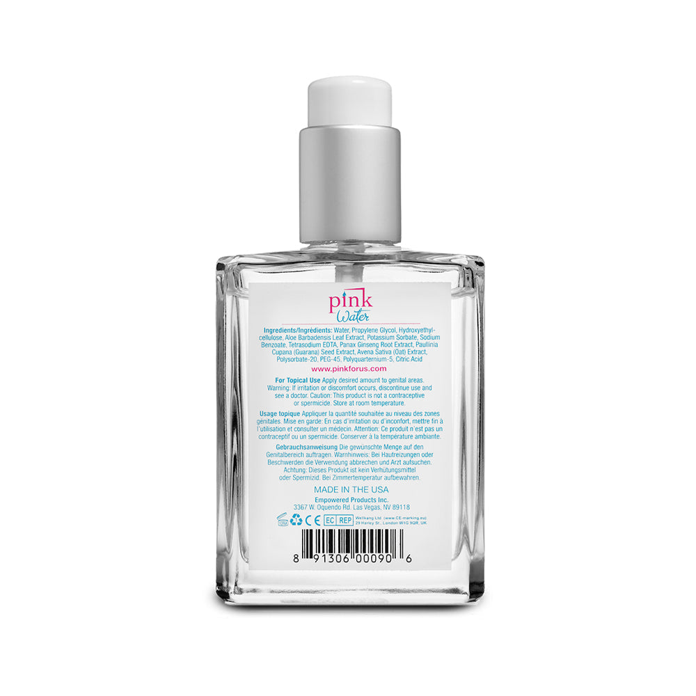 Pink Water Water-Based Lubricant 4 oz. Glass Bottle