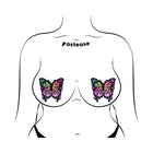 Pastease Butterfly Melt Trippy Glitter Rainbow Nipple Pasties