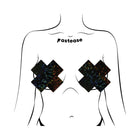 Pastease Plus X Black Disco Ball Full Breast Covers Support Tape