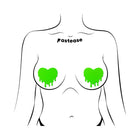 Pastease Neon Green Melty Heart Nipple Pasties