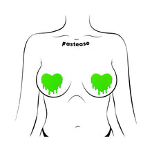 Pastease Neon Green Melty Heart Nipple Pasties