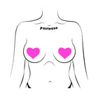 Pastease Neon Pink Day-Glow Lycra Heart Nipple Pasties