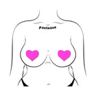 Pastease Neon Pink Day-Glow Lycra Heart Nipple Pasties