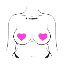 Pastease Neon Pink Day-Glow Lycra Heart Nipple Pasties