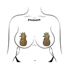 Pastease Pineapple on Glitter Gold Nipple Covers
