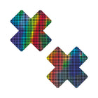 Neva Nude Talladega Trippin'' Super Holographic Checkered X Nipple Pasties