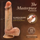 Renaissance Raphael Sliding Foreskin Dildo with Squeezable Balls 9.5 in. Tan
