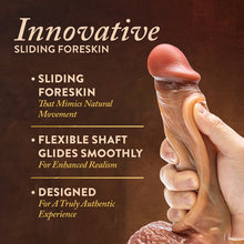 Renaissance Raphael Sliding Foreskin Dildo with Squeezable Balls 9.5 in. Tan