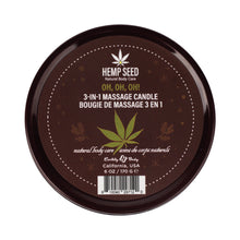 Earthly Body Hemp Seed Holiday 3-in-1 Massage Candle Oh, Oh, Oh 6 oz.