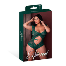 Magic Silk Evermore Cutout Romper Emerald Queen Size