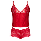 Magic Silk Sugar High Plunge Bustier & Boy Short Set Red S/M