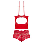 Magic Silk Sugar High Plunge Bustier & Boy Short Set Red S/M