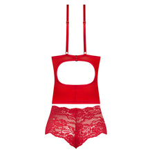 Magic Silk Sugar High Plunge Bustier & Boy Short Set Red S/M