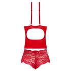 Magic Silk Sugar High Plunge Bustier & Boy Short Set Red Queen Size
