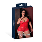 Magic Silk Sugar High Plunge Bustier & Boy Short Set Red Queen Size